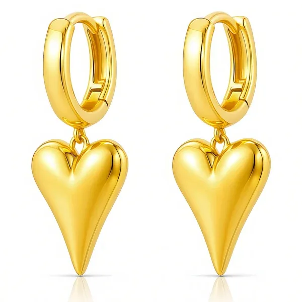 Gold_Tone_Butterfly_And_Heart_Hoop_Earrings_Set_For_Women
