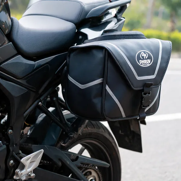 Black_Pvc_Synthetic_Leather_Motorcycle_Saddle_Bag