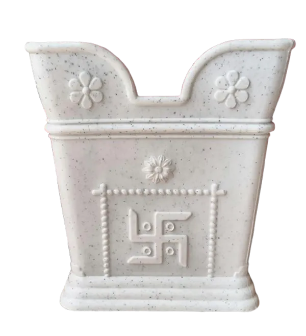 White_Decorative_Swastik_Design_Flower_Pot