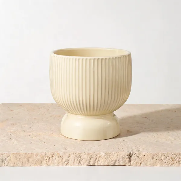 Ceramic_Modern_Ribbed_Cream_Planter_Pot