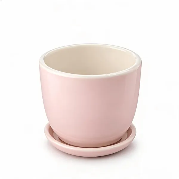 Ceramic_Decorative_Plain_Pink_Plant_Pot_With_Saucer