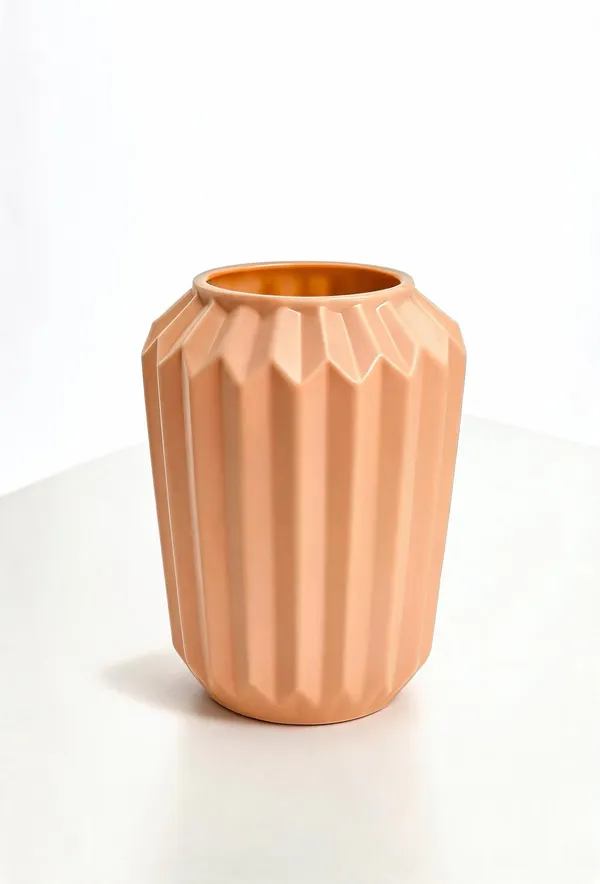Plastic_Decorative_Terracotta_Ribbed_Decorative_Vase_-_Pack_of_3