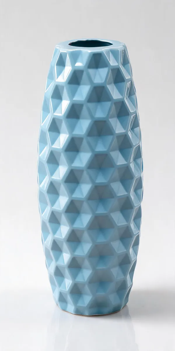Plastic_Decorative_Geometric_Honeycomb_Blue_Decorative_Vase_-_Pack_of_2