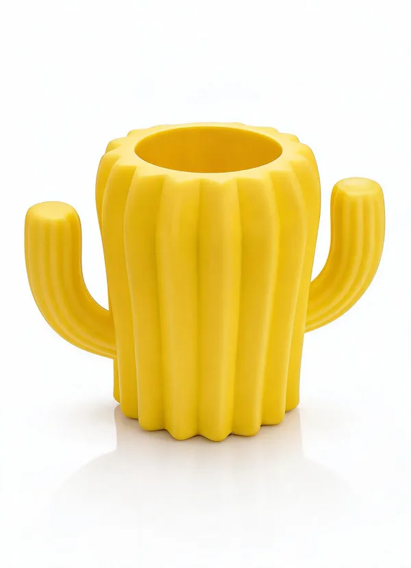 Plastic_Novelty_Cactus_Yellow_Coffee_Mug_-_Pack_of_2