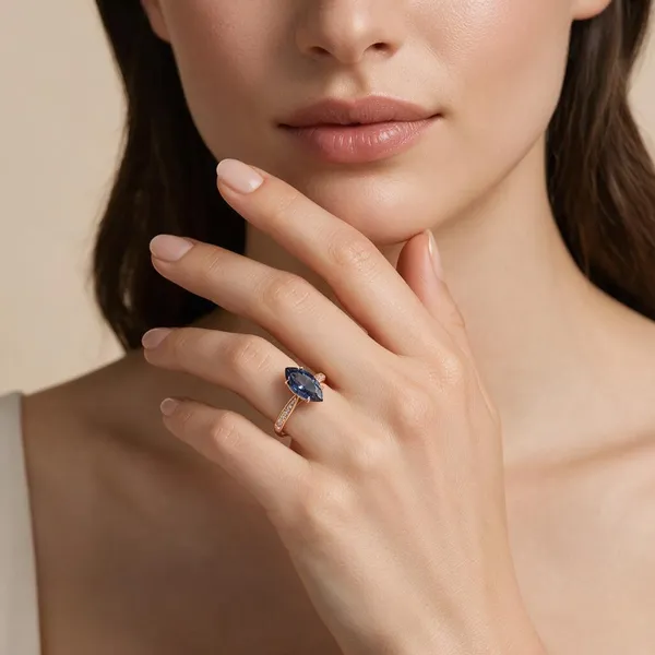 Rose_Gold_&_Blue_Metal_Statement_Stone_Ring_For_Women