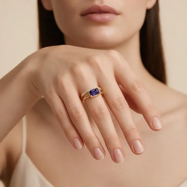 Gold_Blue_Metal_Gemstone_Solitaire_Ring_For_Women