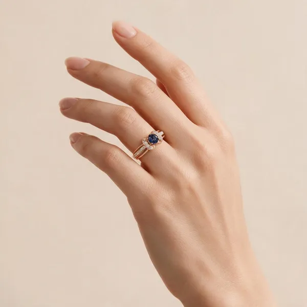 Rose_Gold_&_Blue_Metal_Two-Tone_Stone_Ring_For_Women