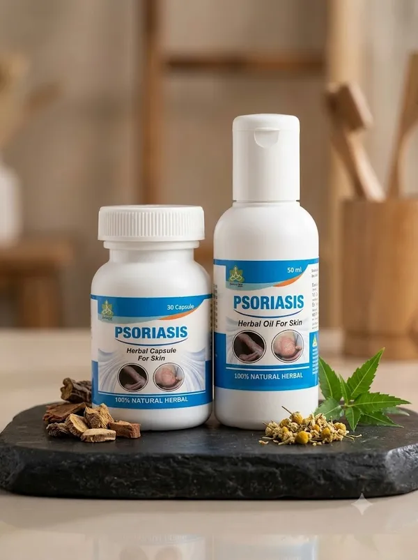 Psoriasis_30_Cap_Ayurvedic_And_Soriasis_Oil_-_100%_Natural_Ayurvedic_Formula_For_Control_&_Growth_Combo