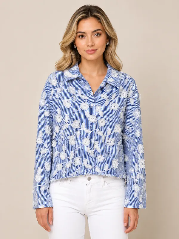 Stripe_Floral_Embroidered_Shirt_Blue