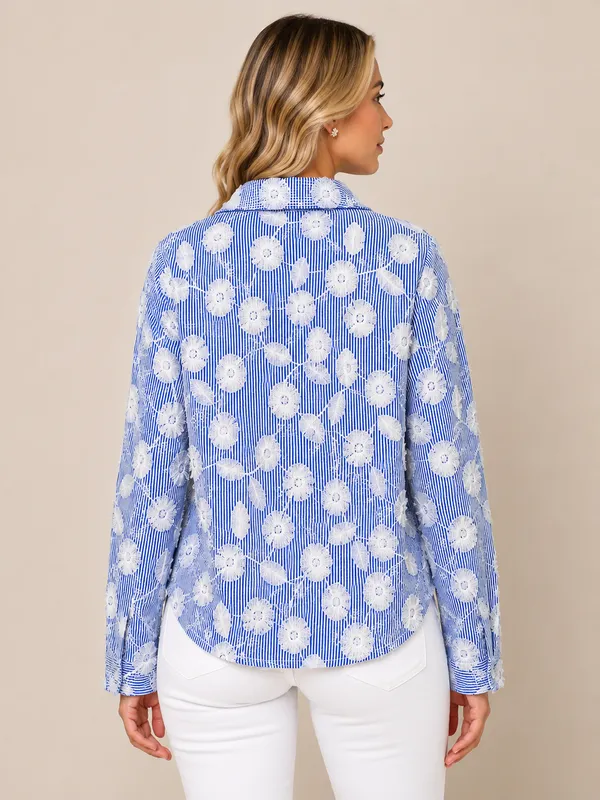 Stripe_Floral_Embroidered_Shirt_Blue