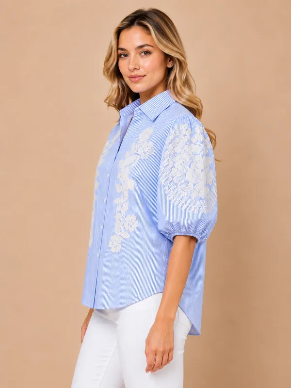 Stripe_Floral_Embroidered_Puff_Sleeve_Shirt