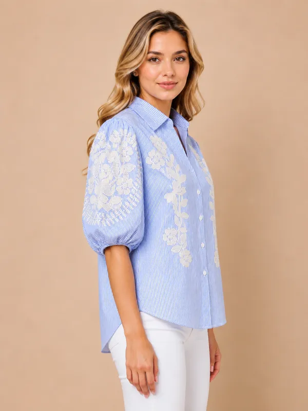 Stripe_Floral_Embroidered_Puff_Sleeve_Shirt