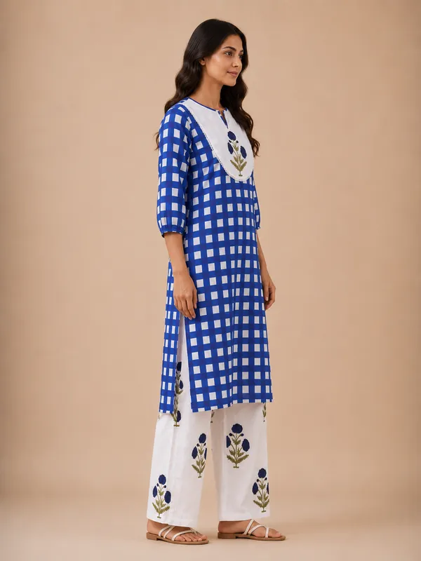 Indigo_Check_Kurta_Palazzo_Set