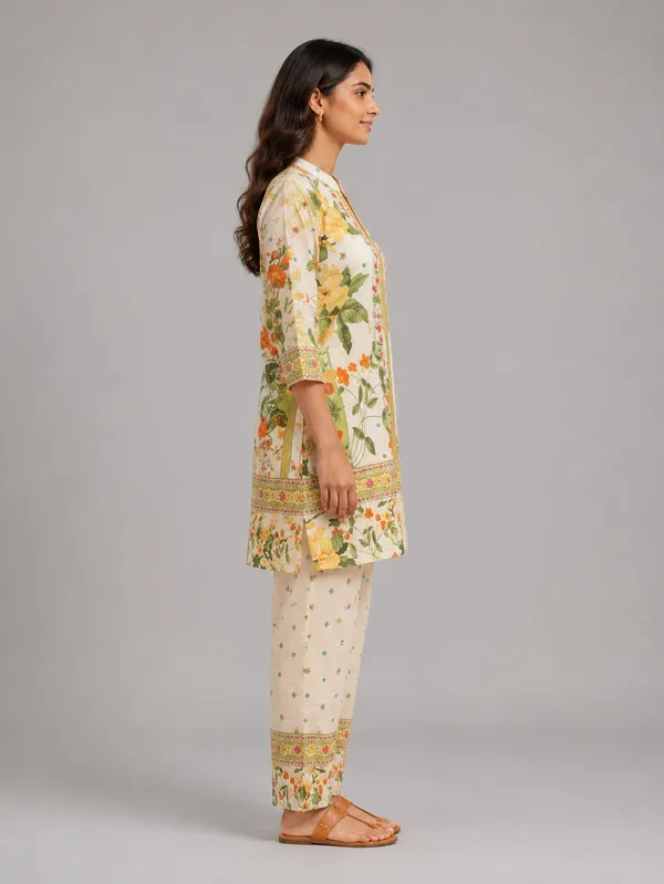 Cream_Floral_Printed_Cotton_Co_Ord_Set