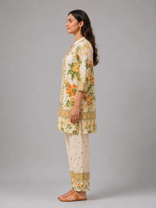 Cream_Floral_Printed_Cotton_Co_Ord_Set