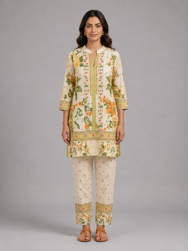 Cream_Floral_Printed_Cotton_Co_Ord_Set