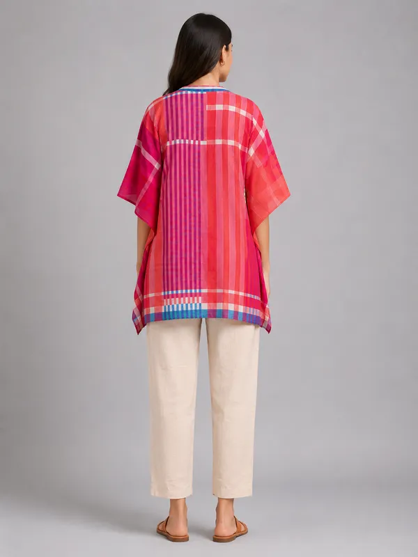 Pink_Checked_Kaftan_Co_Ord_Set