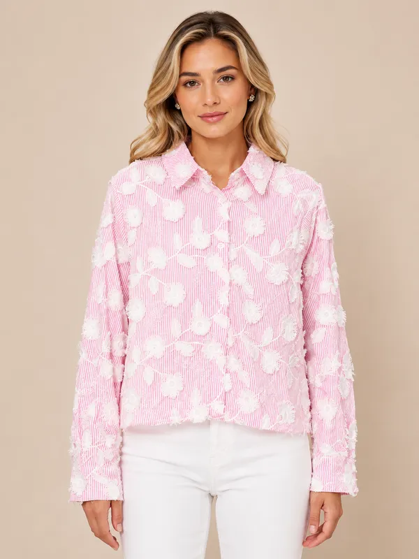 Pink_Stripe_Floral_Embroidered_Shirt