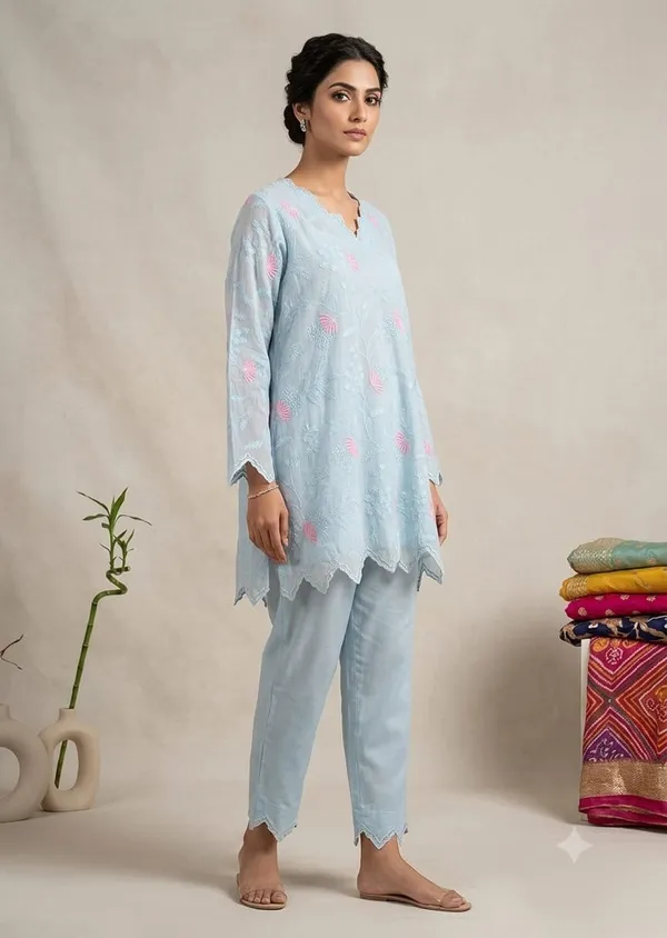 Sheer_Powder_Blue_Embroidered_Kurta_Palazzo_Set_Default_Title