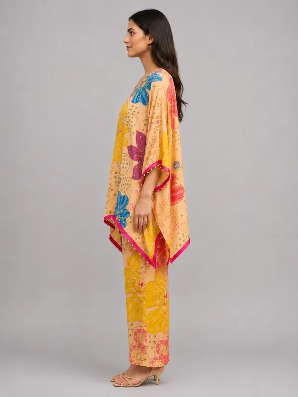 Multicolor_Floral_Satin_Blend_Kaftan_Co_Ord_Set_Default_Title