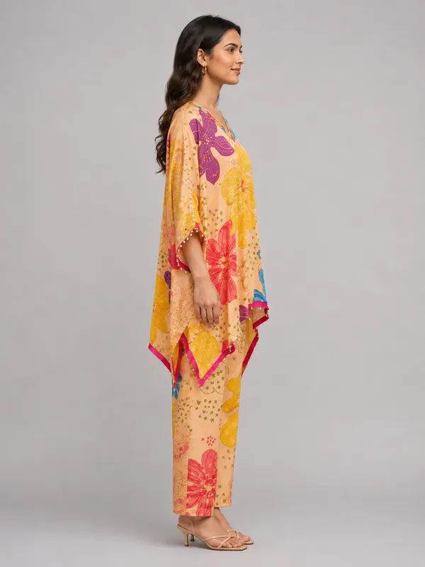 Multicolor_Floral_Satin_Blend_Kaftan_Co_Ord_Set_Default_Title
