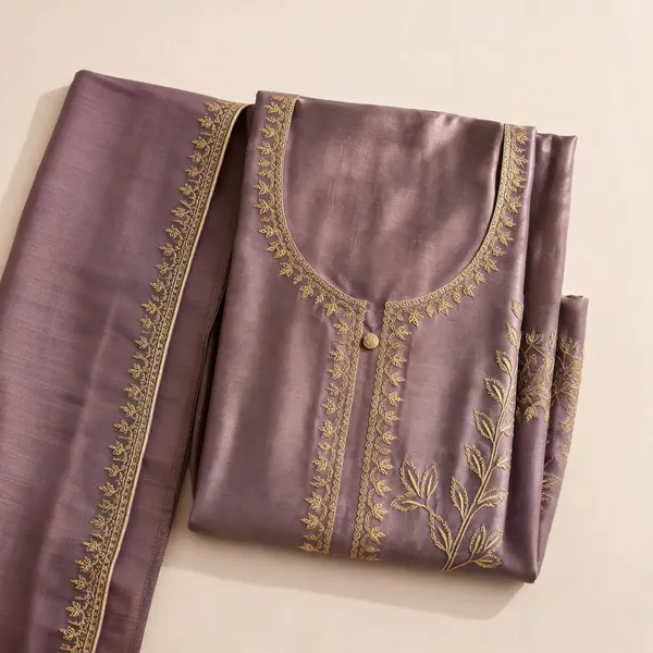 Champagne_Gold_Embroidered_Semi_Stitched_Set_Default_Title