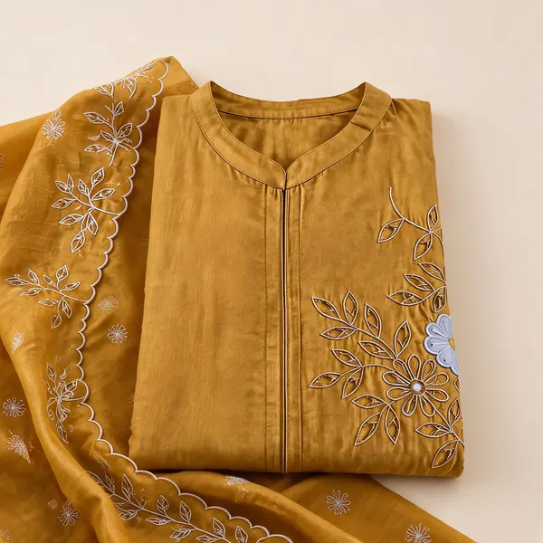 Mustard_Floral_Embroidered_Kurti_Set_Default_Title