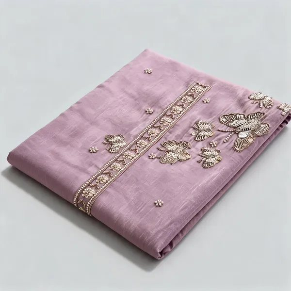 Lavender_Embroidered_Semi_Stitched_Kurti_Set_Default_Title