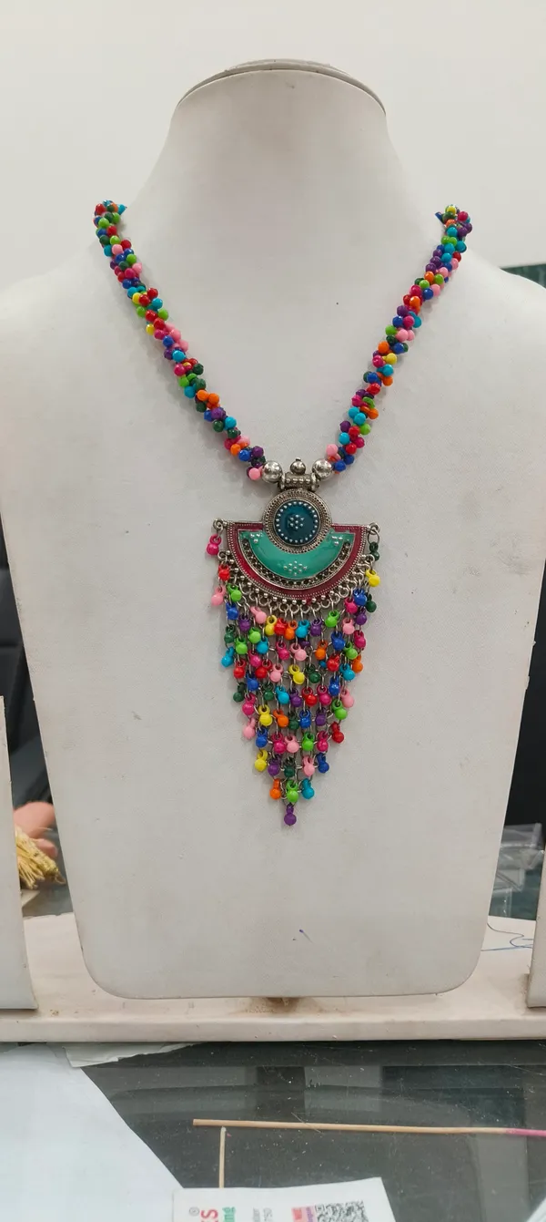 Multicolour_Beaded_Layered_Statement_Necklace_For_Women