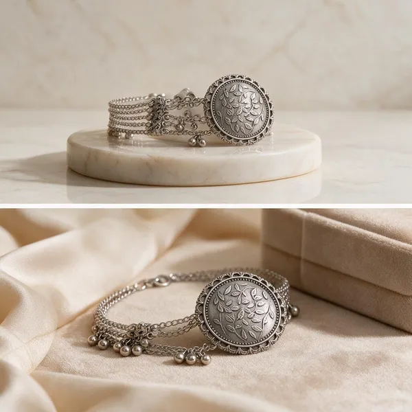 Silver_Floral_Hand_Harness_Bracelet_Ring_For_Women