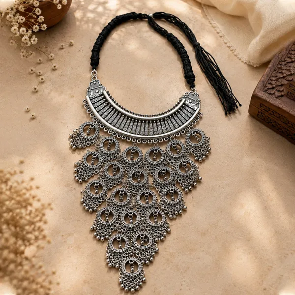Silver_Oxidised_Bib_Style_Ornate_Traditional_Statement_Necklace