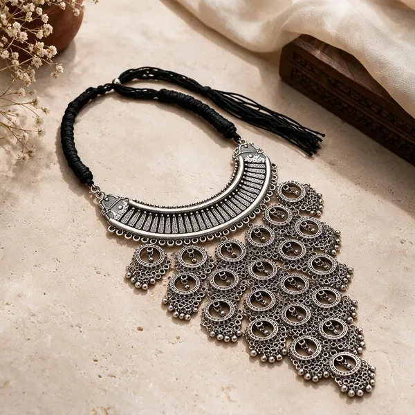 Silver_Oxidised_Bib_Style_Ornate_Traditional_Statement_Necklace