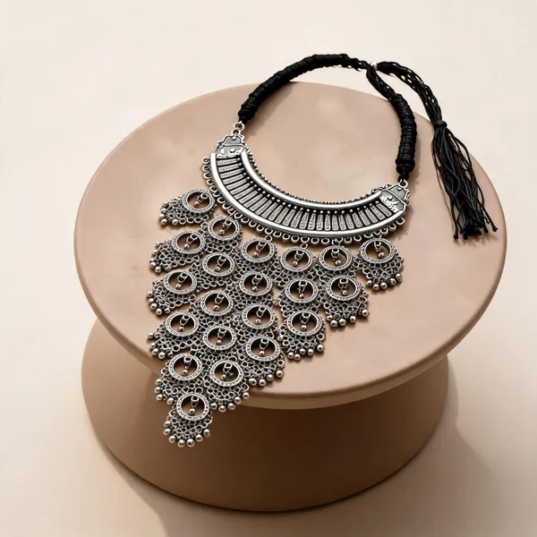 Silver_Oxidised_Bib_Style_Ornate_Traditional_Statement_Necklace