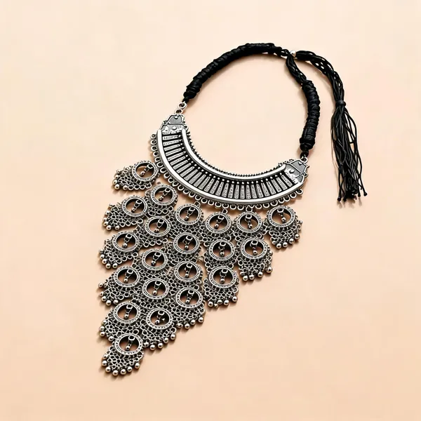 Silver_Oxidised_Bib_Style_Ornate_Traditional_Statement_Necklace