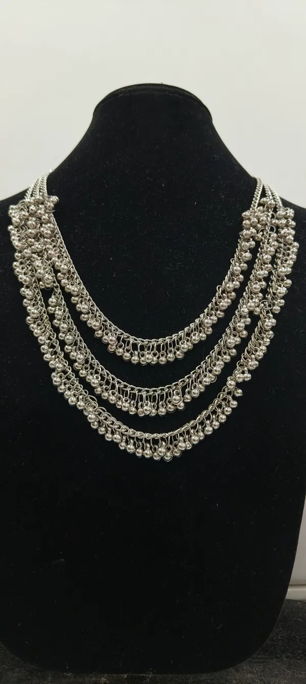Silver_Oxidised_Layered_Ghungroo_Statement_Necklace