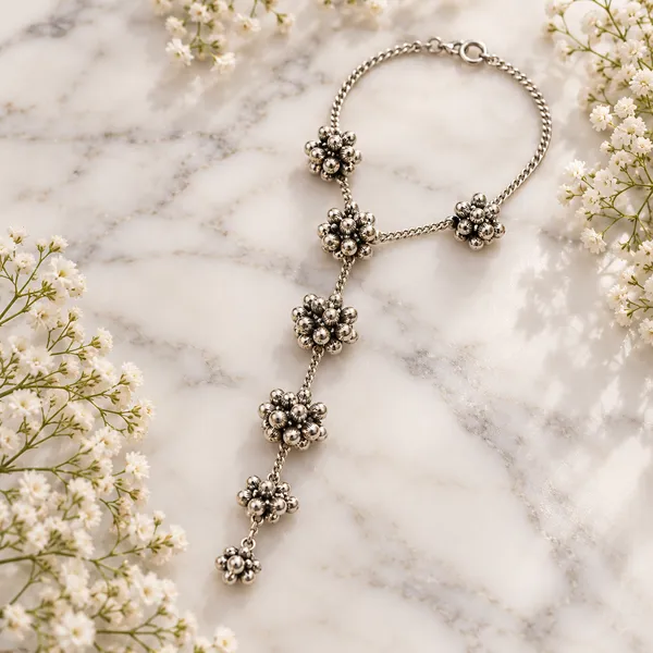 Silver_Oxidized_Floral_Hand_Harness_Jewellery_For_Women
