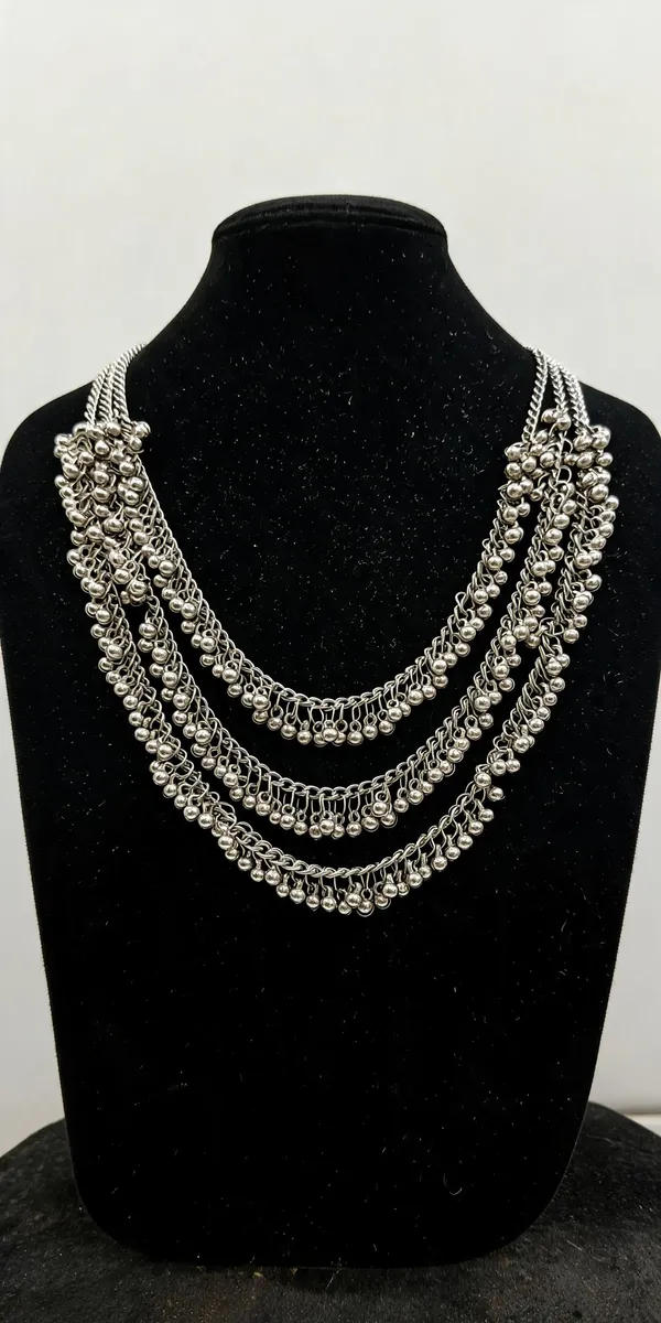 Silver_Oxidised_Layered_Ghungroo_Statement_Necklace
