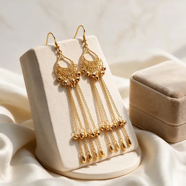 Gold_Chandelier_Chain_Dangler_Earrings_For_Women