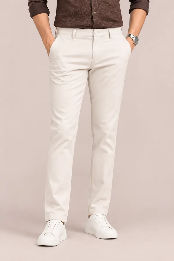 Cream_Stretch_Cotton_Straight_Fit_Trousers_For_Men