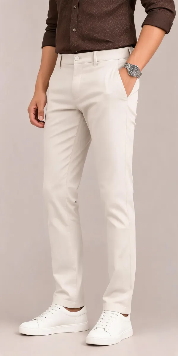 Cream_Stretch_Cotton_Straight_Fit_Trousers_For_Men
