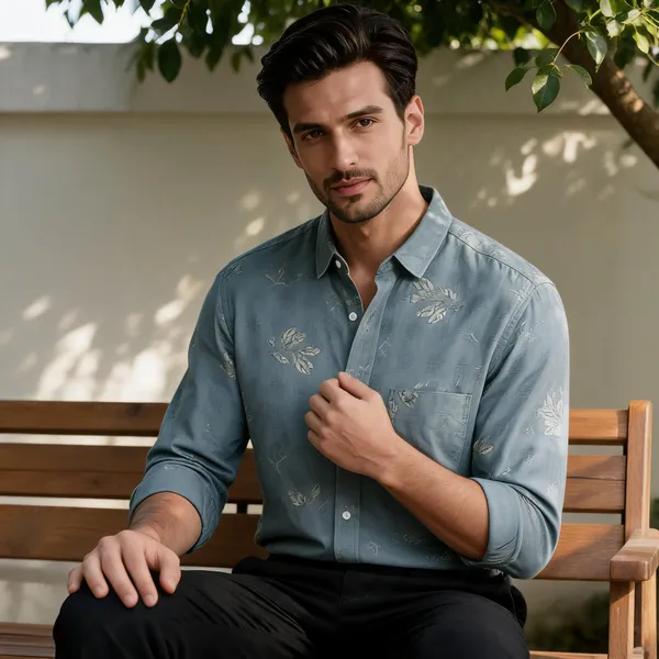 Grey_Cotton_Floral_Print_Casual_Shirt_For_Men