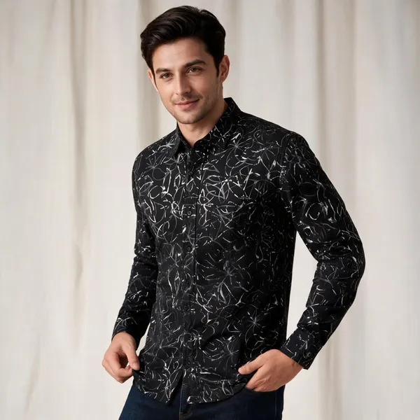 Black_Cotton_Abstract_Print_Casual_Shirt_For_Men