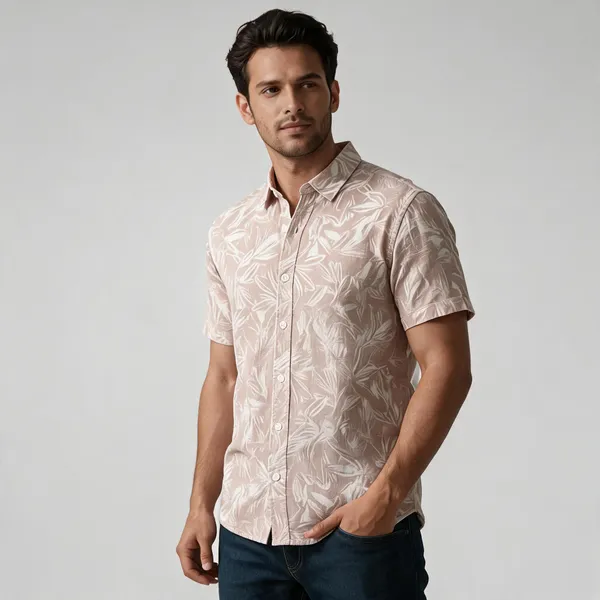 Beige_Cotton_Botanical_Print_Casual_Shirt_For_Men