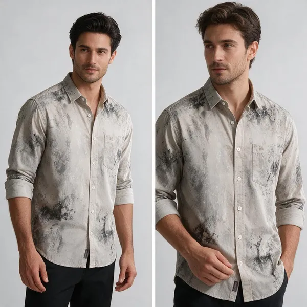 Grey_Cotton_Marble_Print_Casual_Shirt_For_Men