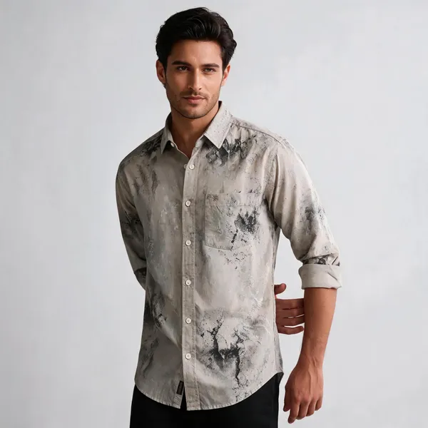 Grey_Cotton_Marble_Print_Casual_Shirt_For_Men