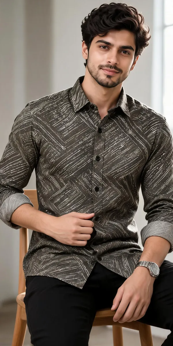 Grey_Cotton_Linear_Print_Casual_Shirt_For_Men