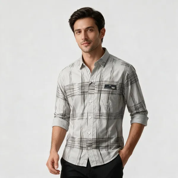 White_Cotton_Checkered_Casual_Shirt_For_Men