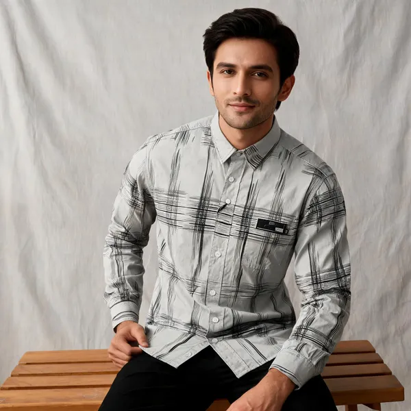 White_Cotton_Checkered_Casual_Shirt_For_Men