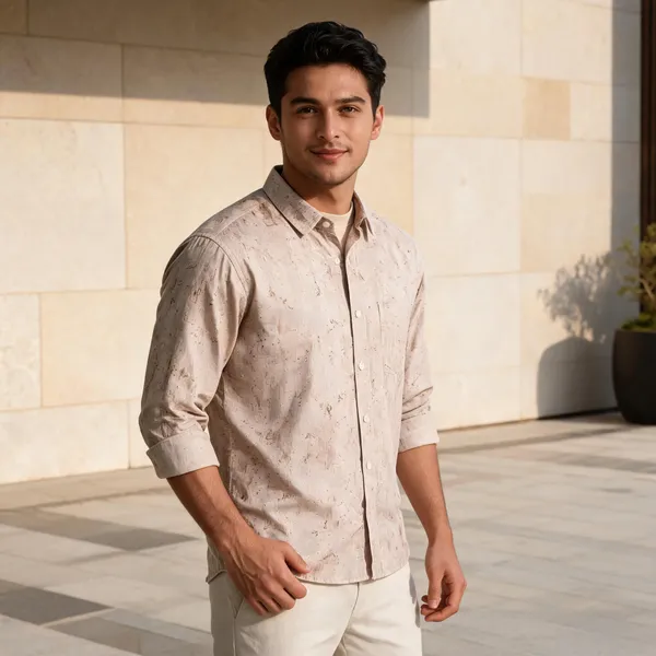 Beige_Cotton_Abstract_Linear_Print_Casual_Shirt_For_Men