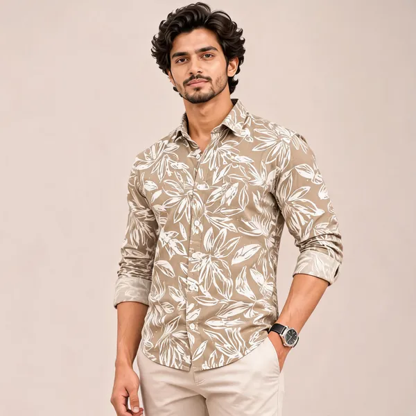 Beige_Cotton_Linen_Botanical_Print_Casual_Shirt_For_Men